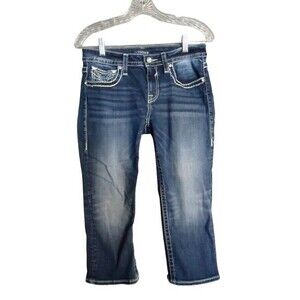 Vigoss The Chelsea Capri Jeans 29"x 20" Embellished Studded Bling Pockets
